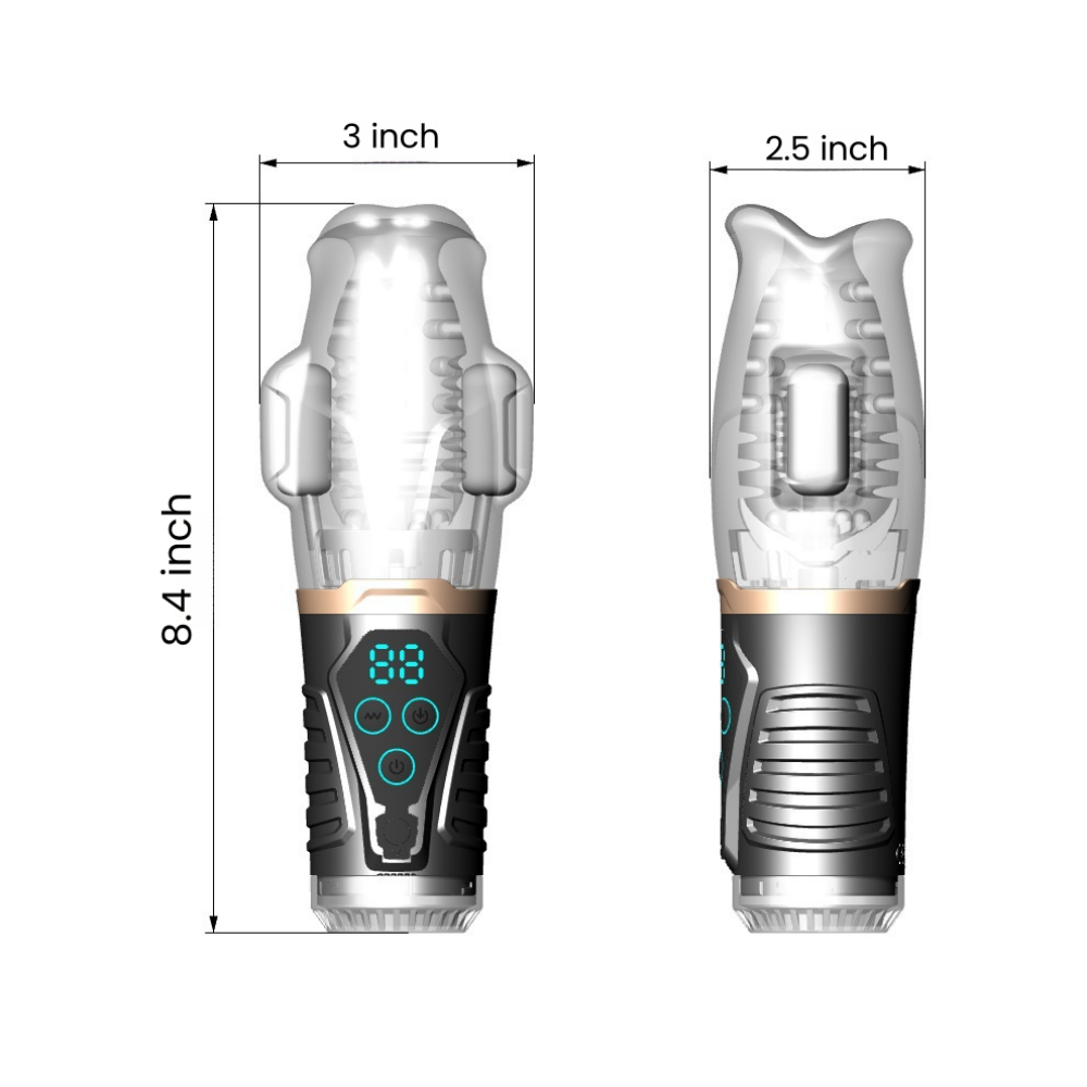 Loveangels Automatic Sucking And Vibrating Masturbator Sizing