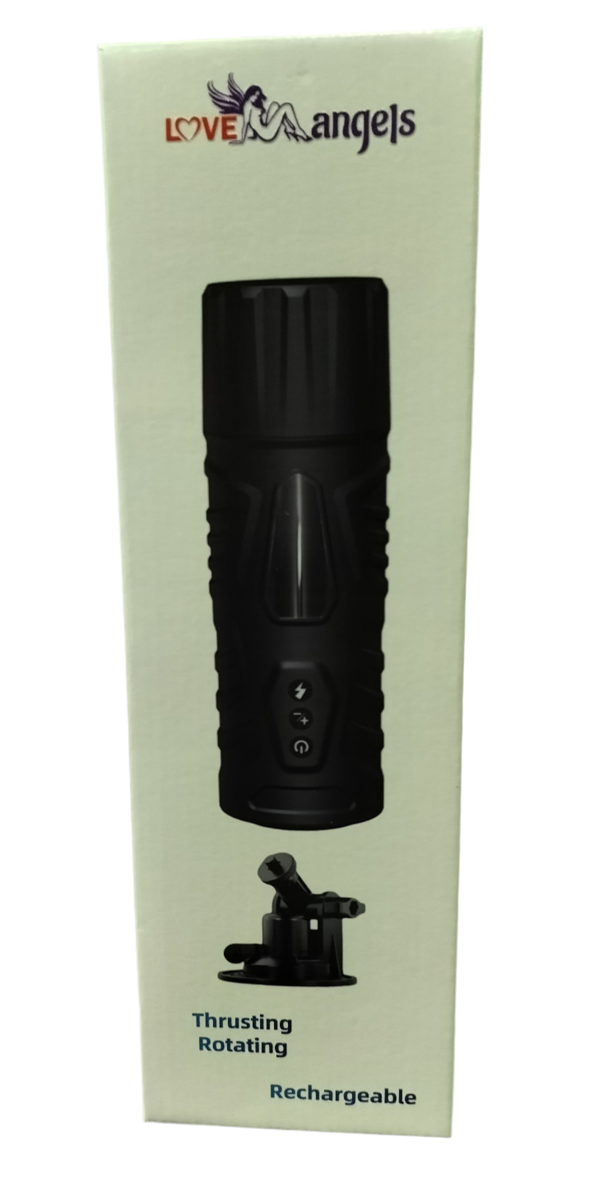 Loveangels Black Knight Thrusting And Rotating Masturbator With Base box