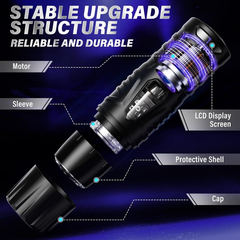 Loveangels Black Knight Thrusting And Rotating Masturbator With Base features
