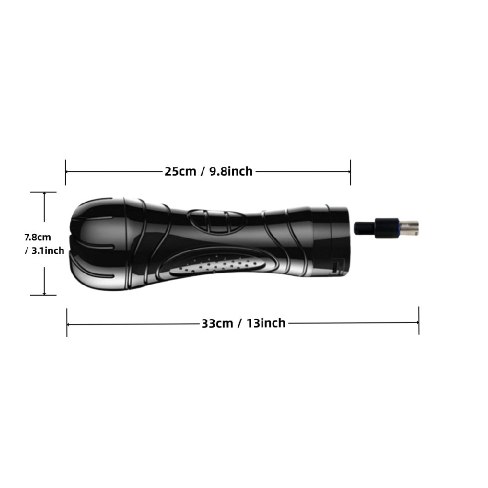 Loveangels Black Sex Machine with Vibrating, Thrusting, Rotating & Heating Masturbator Attachment