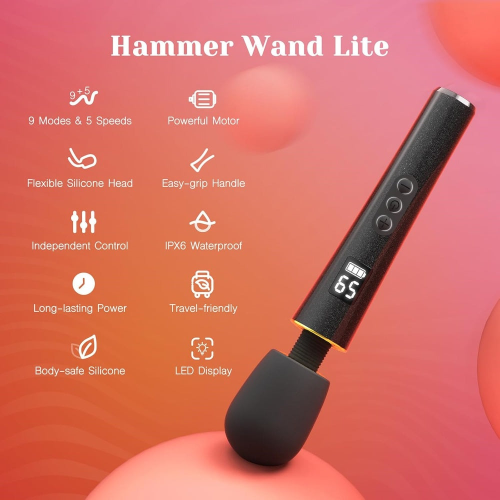 Loveangels LED Display 9 Speed Silicone Wand Product Info