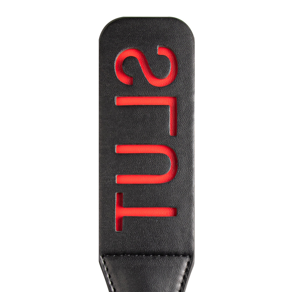 Loveangels SLUT Flinch Crop Paddle closeup