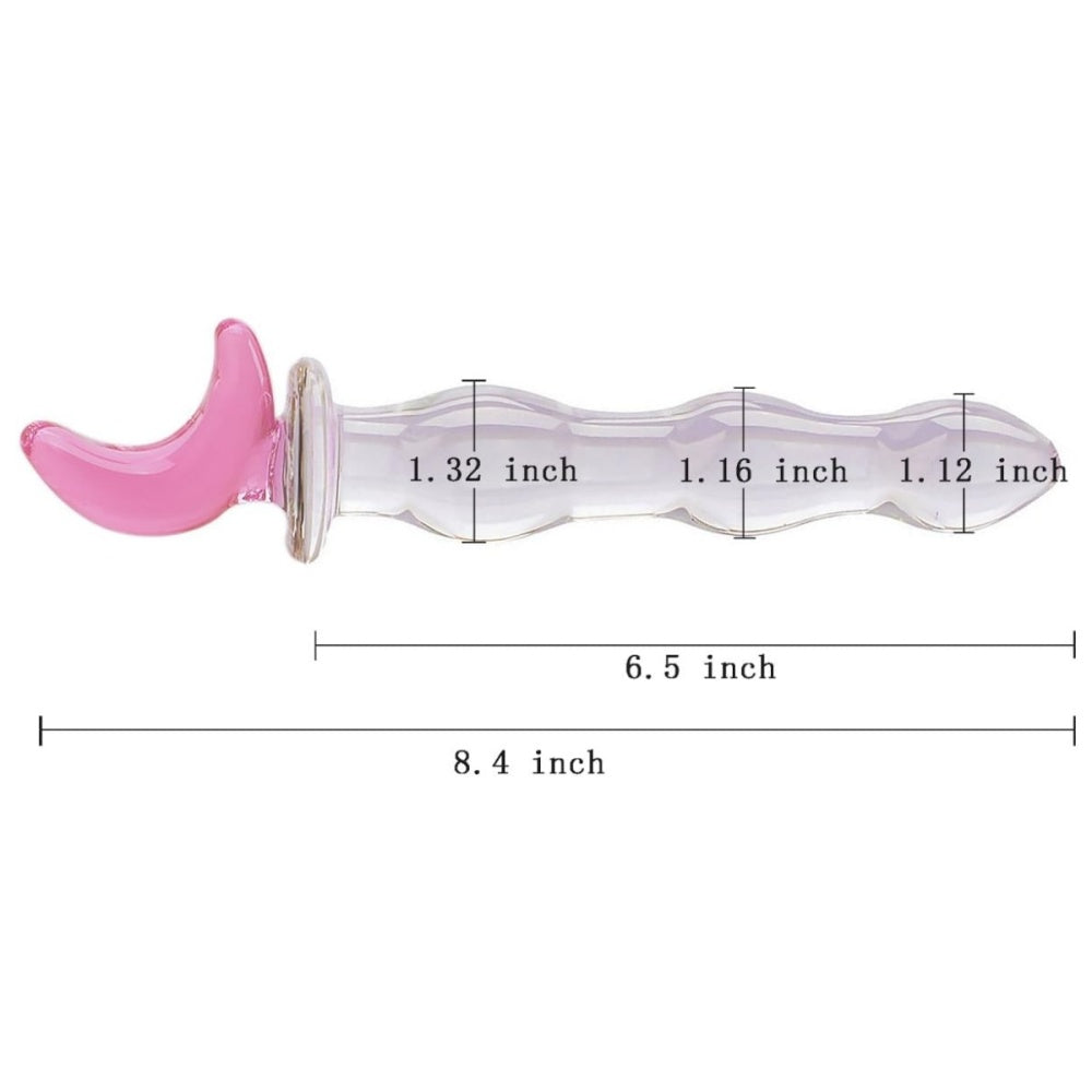 Loveangels Tempered Glass 8.5" Moon Dildo size