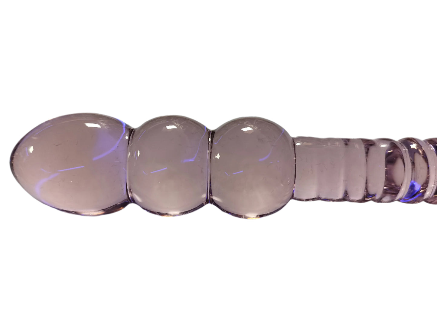 Loveangels Tempered Glass Dual Ended Pink Dildo closeup