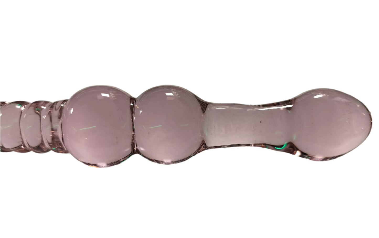 Loveangels Tempered Glass Dual Ended Pink Dildo closeup