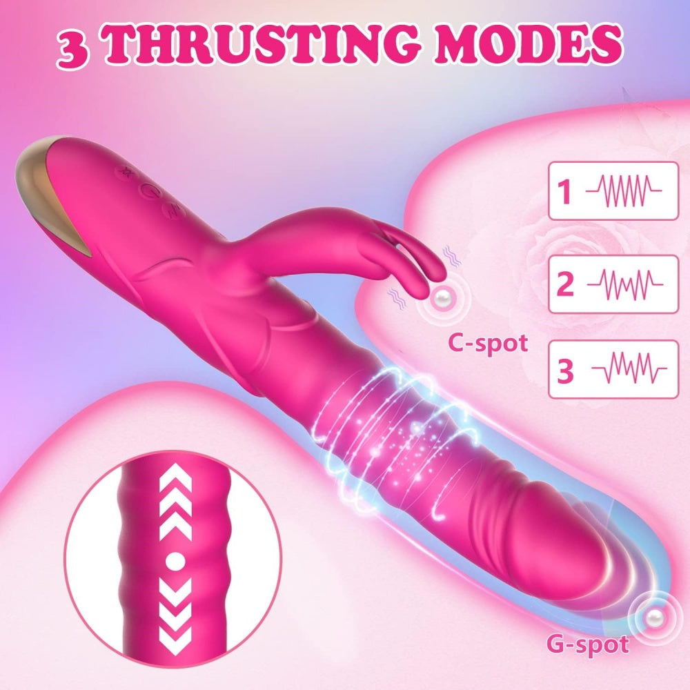 Loveangels Thrusting Magenta Rabbit Vibrator thrusting modes