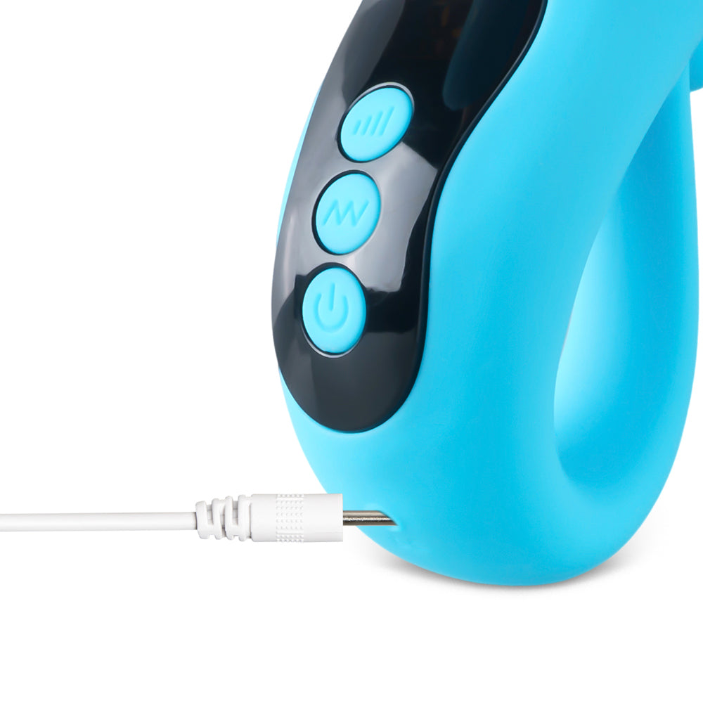 Loveangels Thrusting, Sucking and Heating Cyan Vibrator Charger