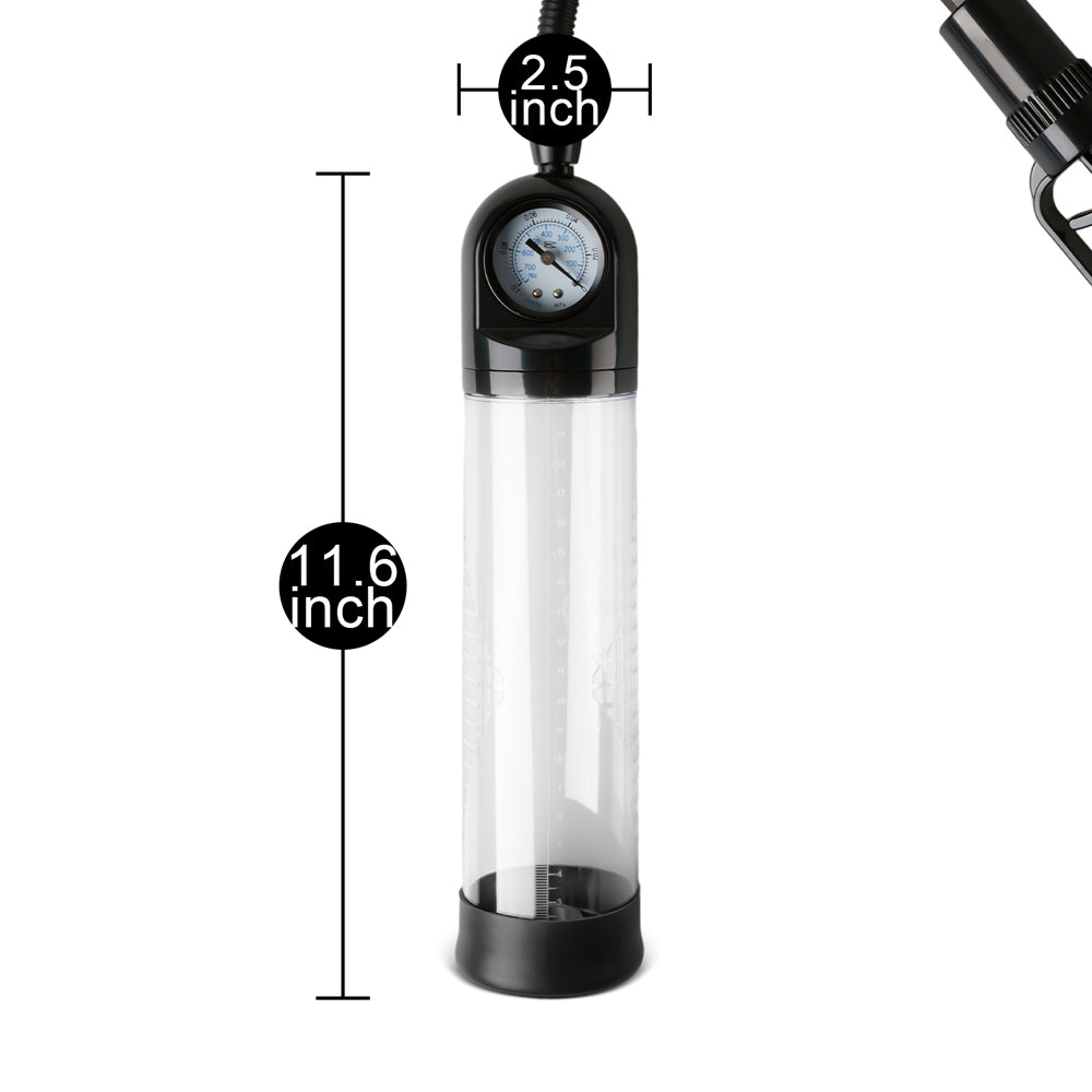 Loveangels Trigger Penis Pump with Pressure Gauge Sizing