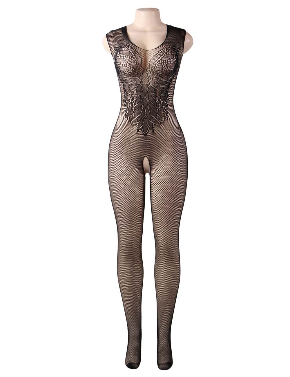 Loveangels Wing Pattern Fishnet Bodystocking front