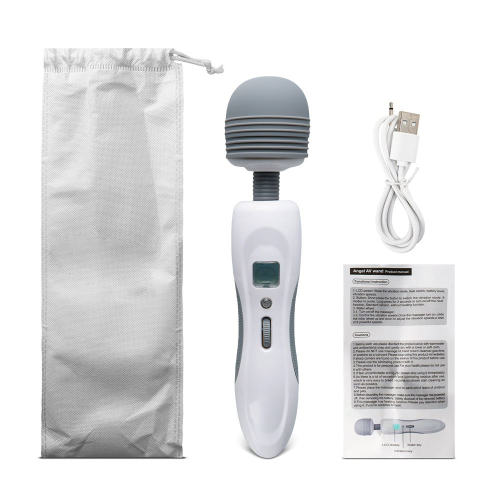 Loveangels Wow Personal Wand Massager with storage ag, charger and manual