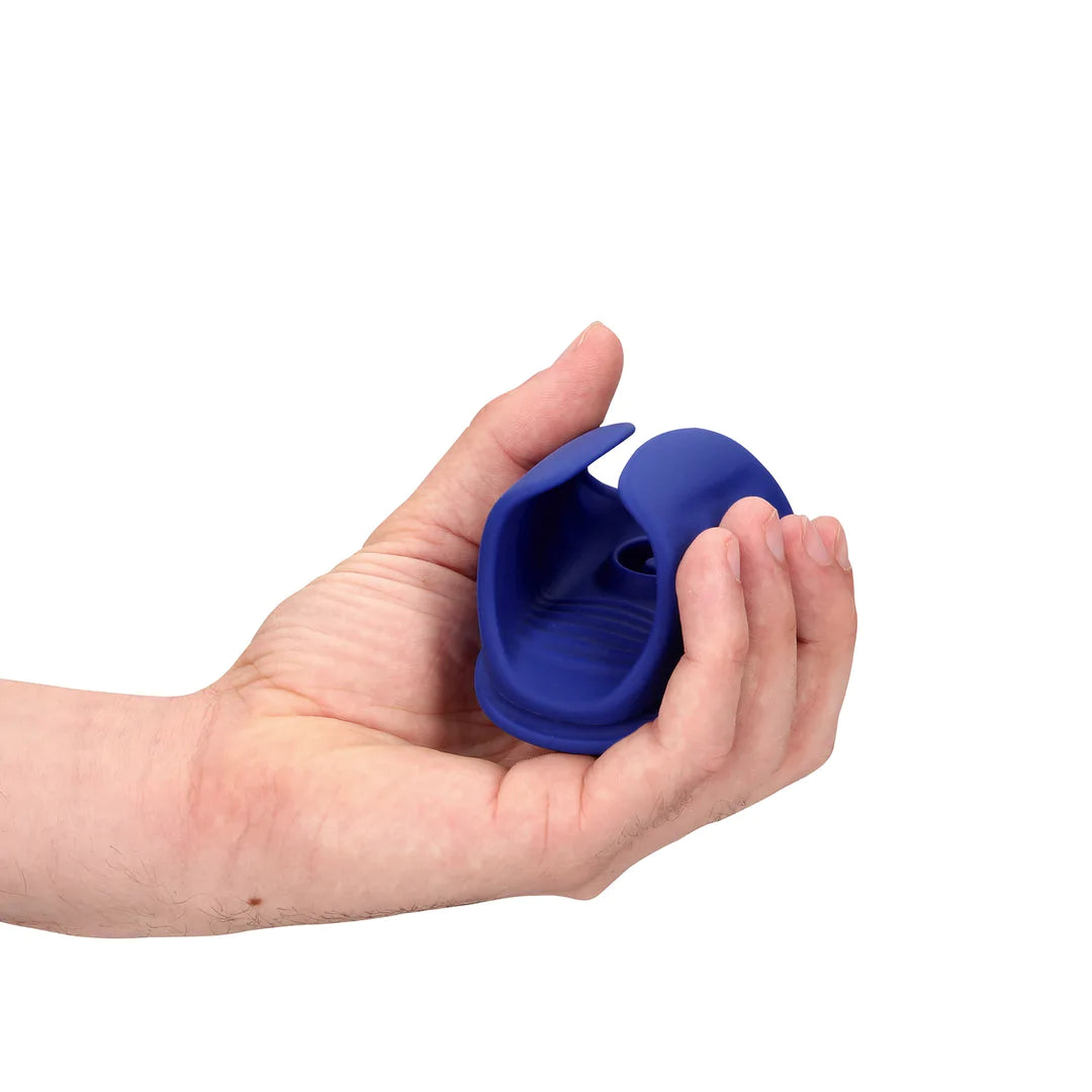 Loveline Vibrating and Pulse Wave Stroker in hand