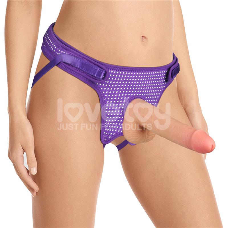 Lovetoy Ingen Easy Strap On Harness with dildo on model