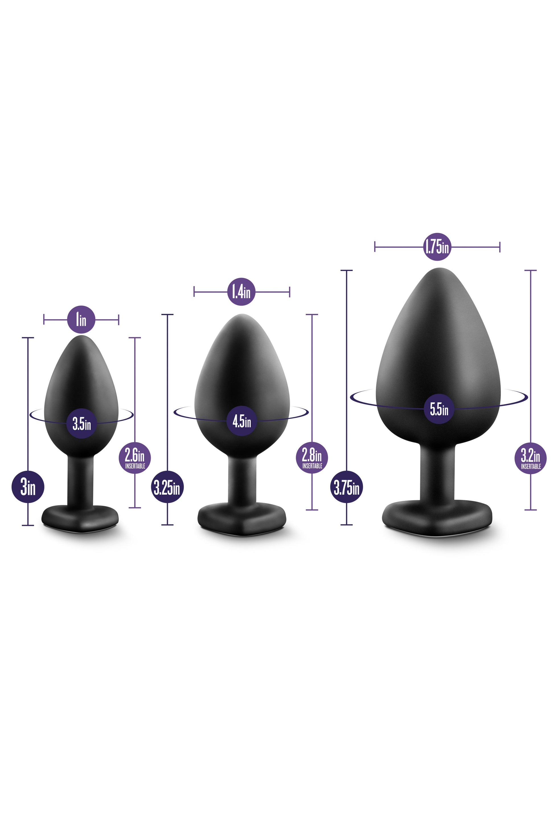 Luxe Bling Plugs Training Kit sizes