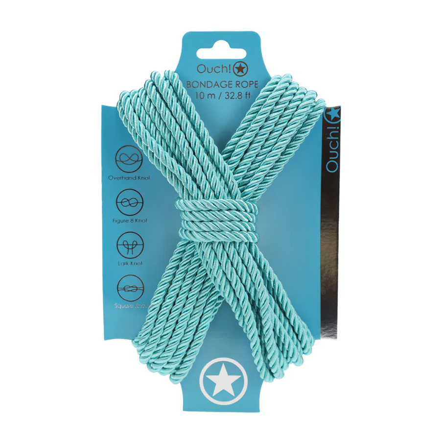 Ouch! 10m Polyester Bondage Rope blue