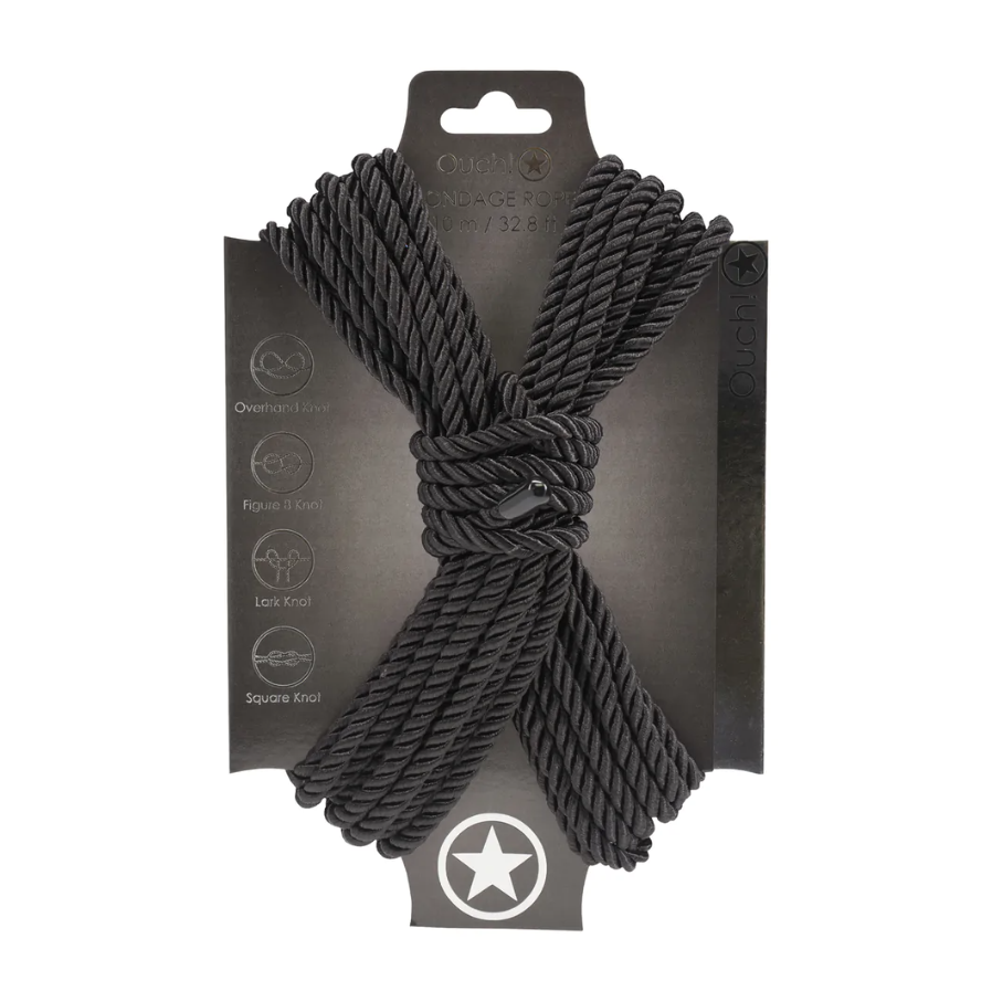 Ouch! 10m Polyester Bondage Rope black