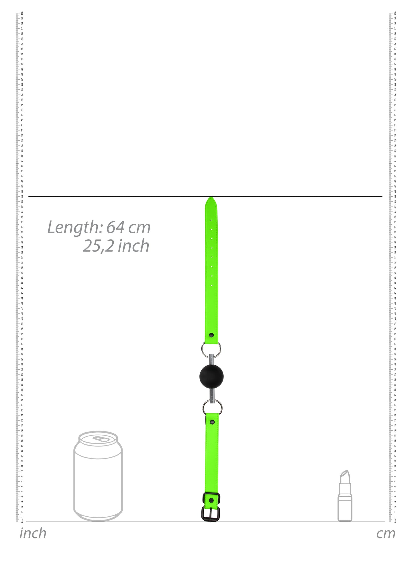 Ouch! Glow in the Dark Ball Gag size