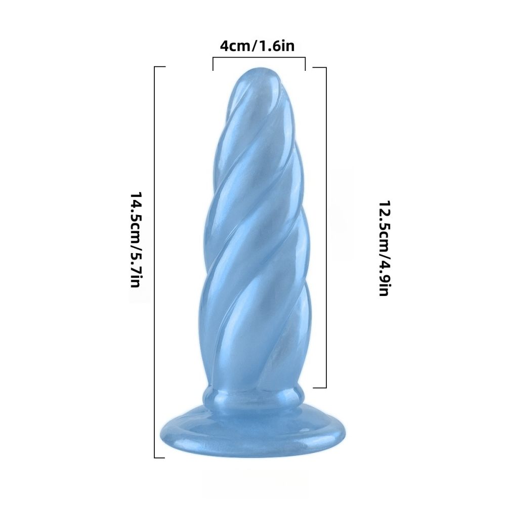 Loveangels 5.7" Pearl Blue Spiral TPE Dildo