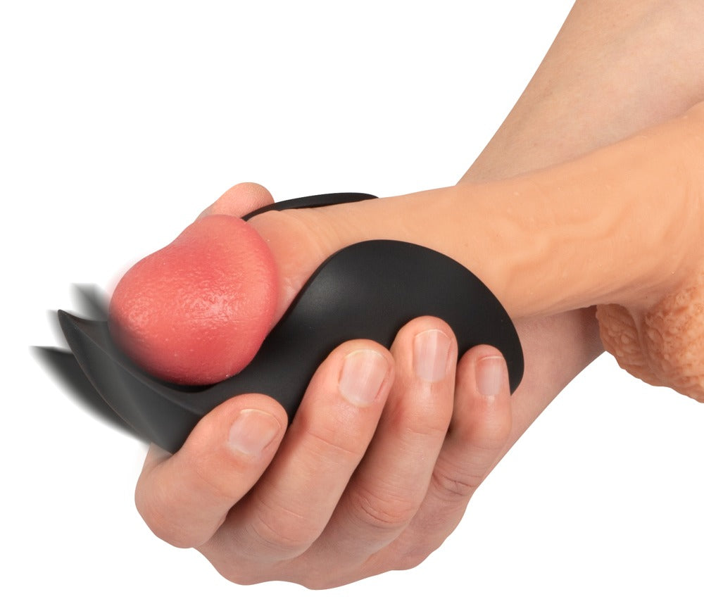 Rebel Vibrating Glans Masturbator in use