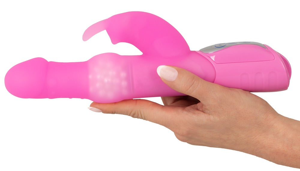 Sweet Smile Pearly Rabbit Vibrator in hand