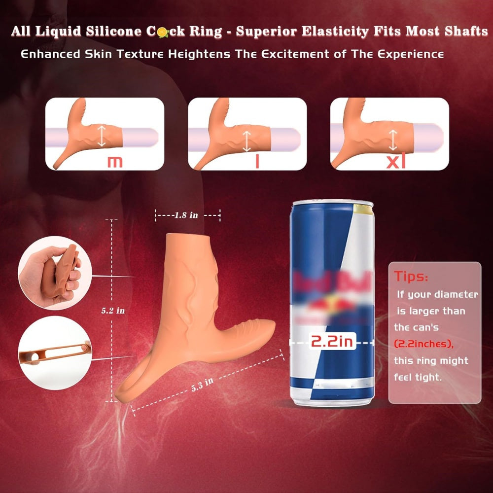 Loveangels Rechargeable Vibrating Cock Ring with Clitoral Stimulator