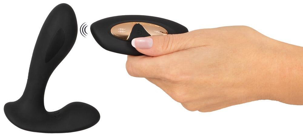 XouXou E-Stim G&P-Spot Vibrator With Remote in hand