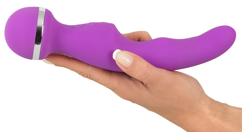 You2Toys Double Ended Heating Massage Wand in hand