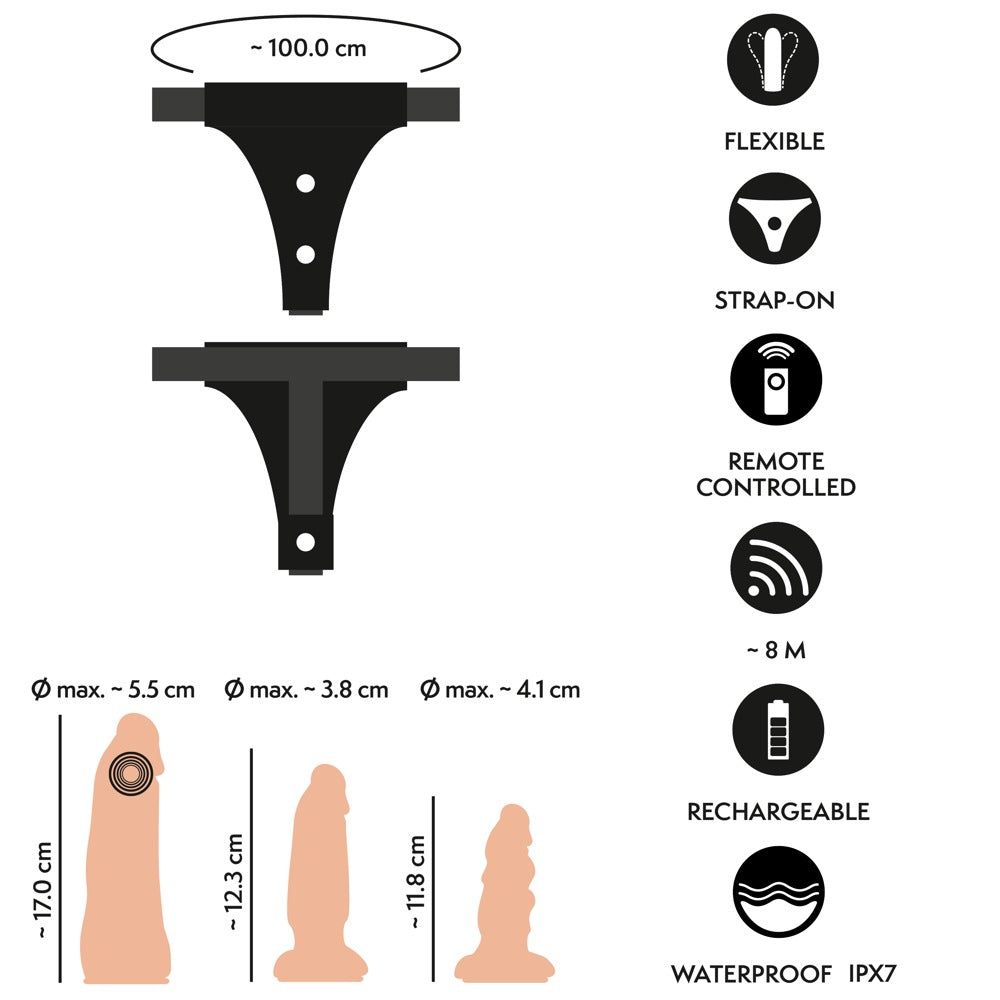 You2Toys Your Vibrating and Remote Control Strap-On Collection Size Guide