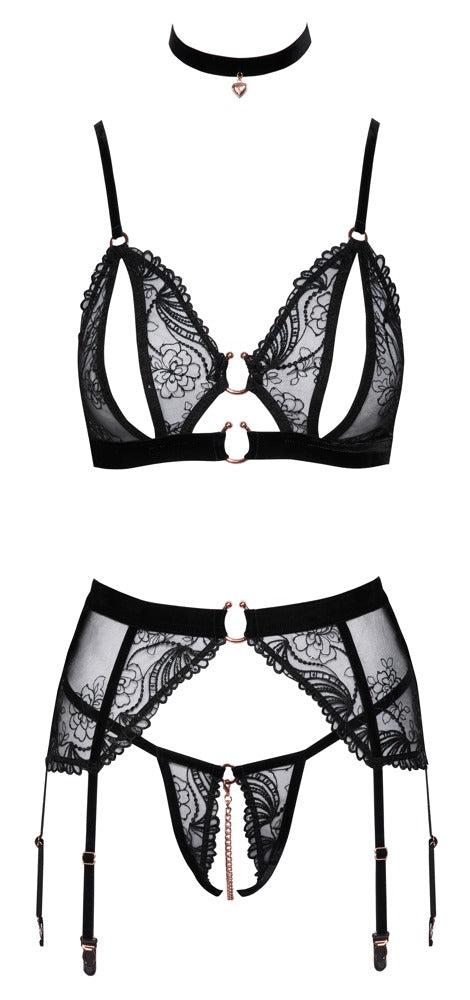 Abierta Fina Peekaboo 3pc Set - Loveangels