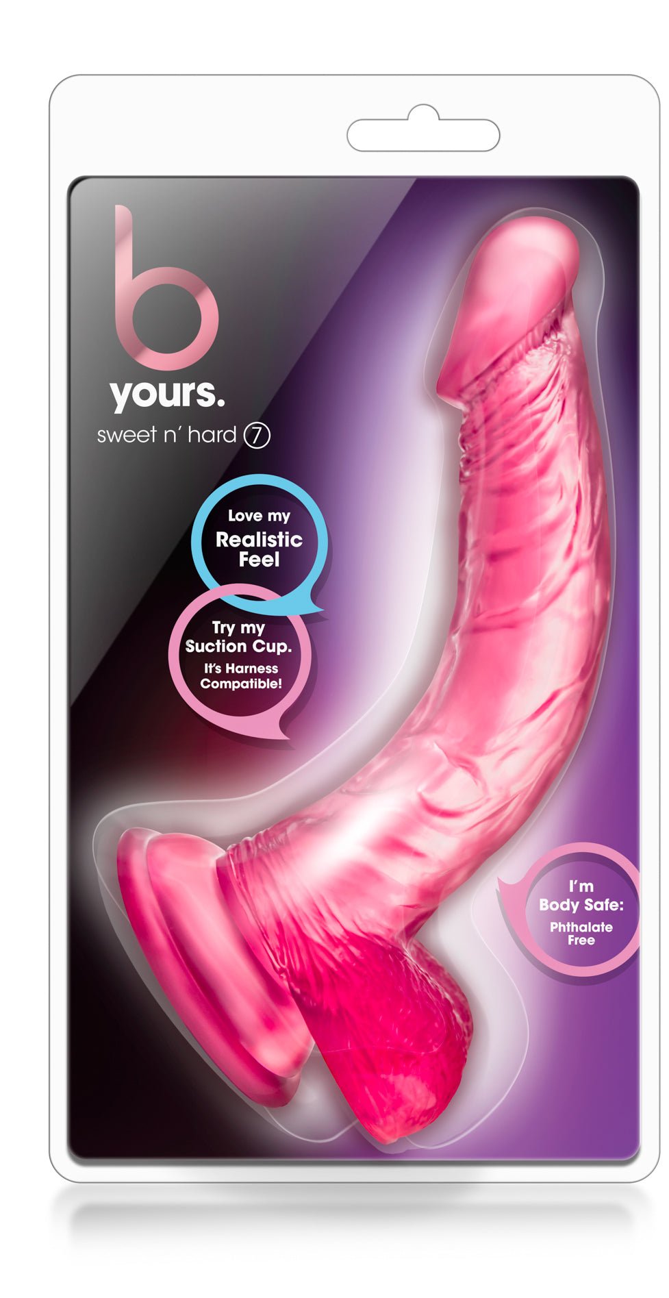 B yours Sweet N Hard 7 Pink 7.25 Inch Dildo - Loveangels