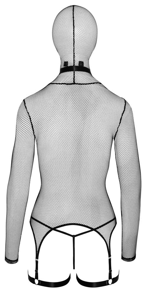 Bad Kitty Wet Look And Mesh Set With Choker And Flogger Size Large - Loveangels