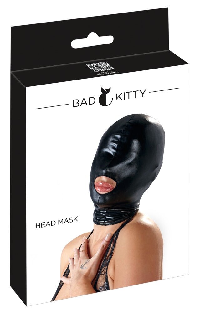 Bad Kitty Wet Look Fetish Head Mask - Loveangels