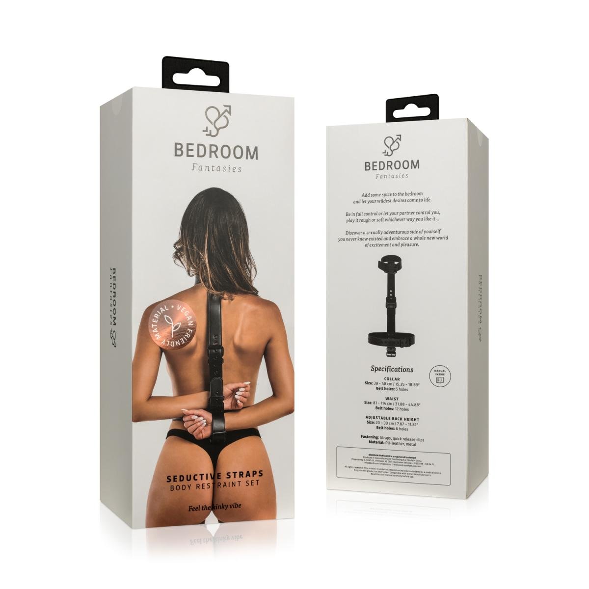 Bedroom Fantasies Collar With Body Restraining Wrist Cuffs - Loveangels