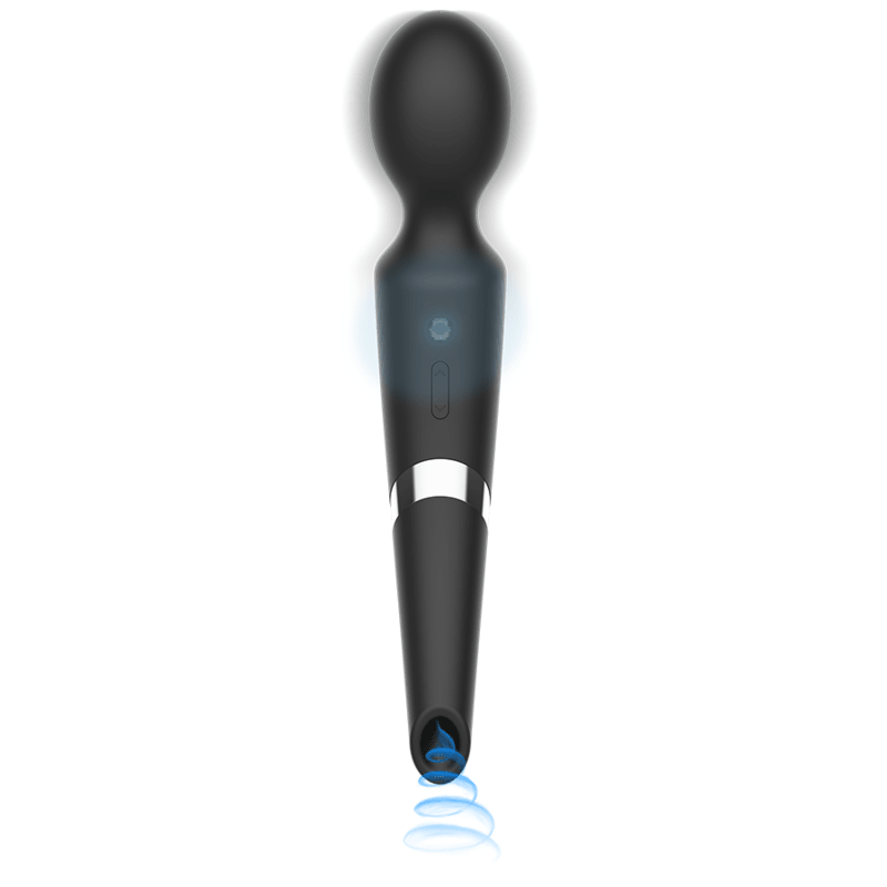Black & Silver Beck Dual Ended Massager With Suction - Loveangels