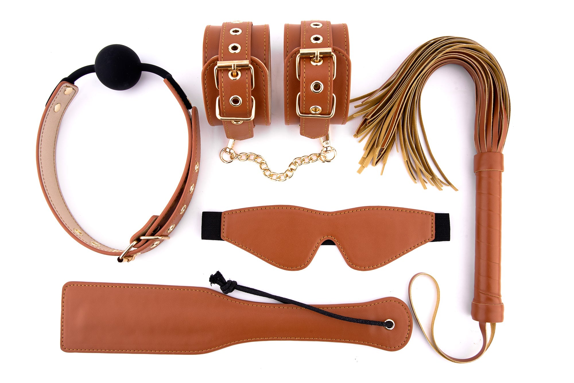 Blaze Elite Cognac Vegan Leather BDSM Set - Loveangels