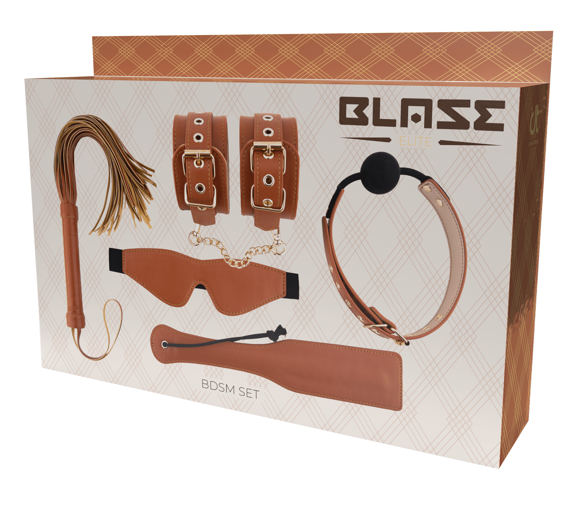 Blaze Elite Cognac Vegan Leather BDSM Set - Loveangels