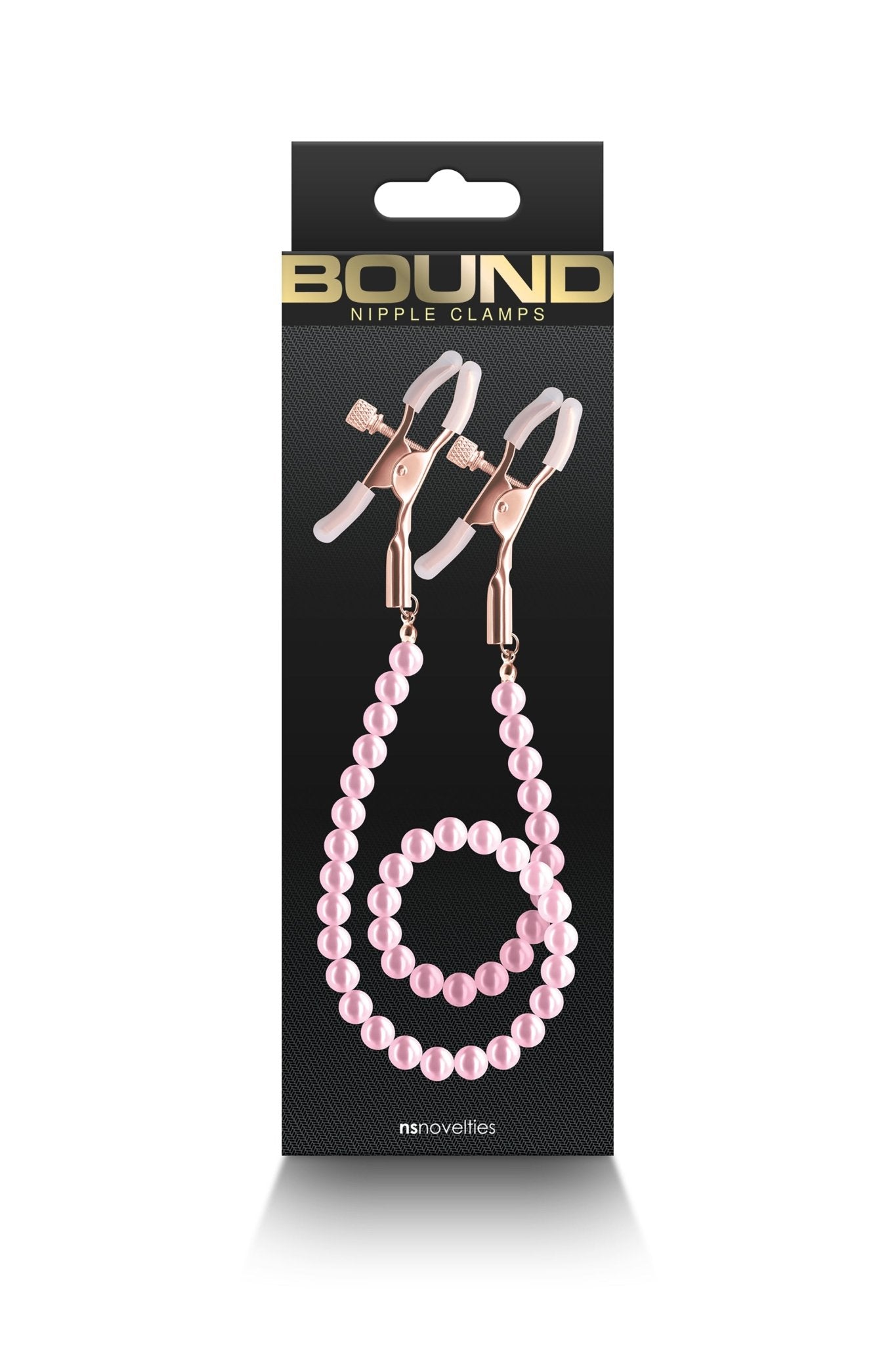 Bound Nipple Clamps With Pink Pearl Chain - Loveangels