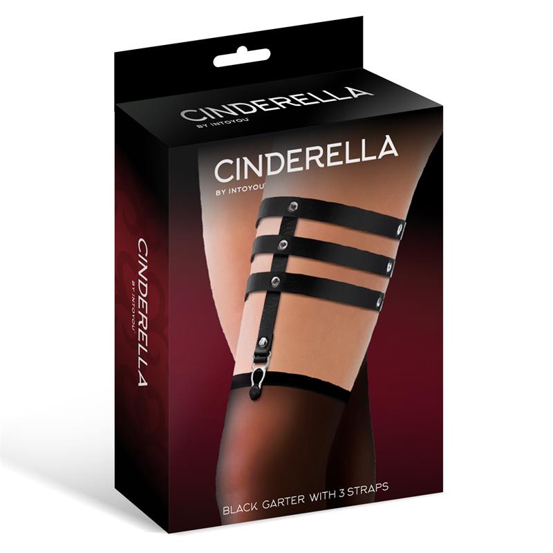Cindirella 3 Strap Vegan Leather Garter - Loveangels