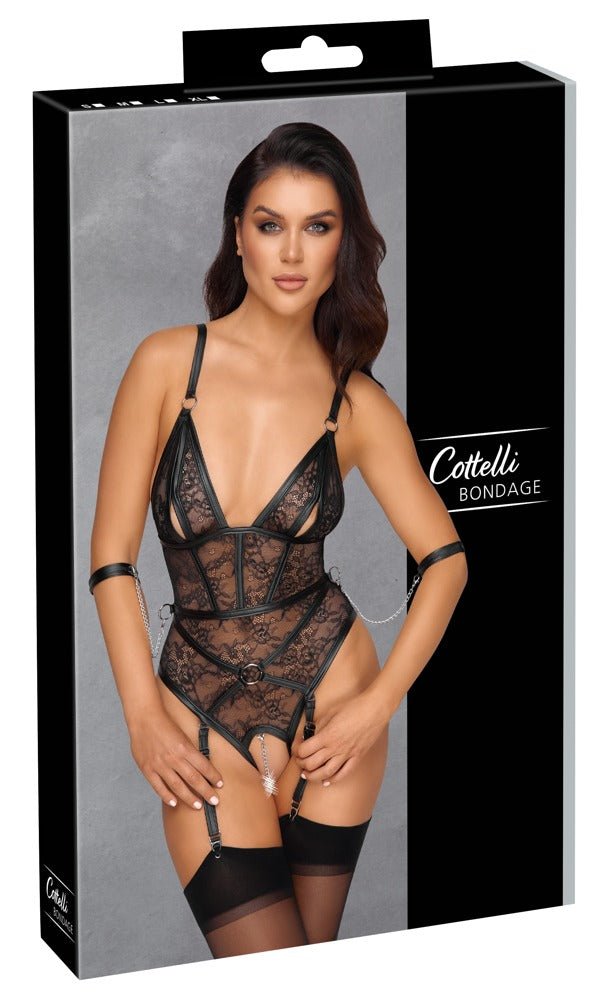 Cottelli Bondage Teddy With Restraints - Loveangels