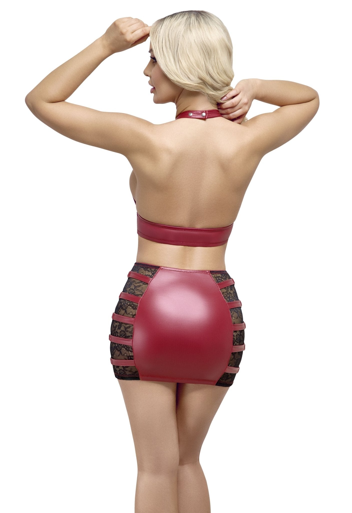 Cottelli Party 2pc Crop Top And Mini Skirt Set Size Medium - Loveangels