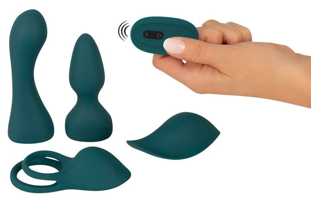 Couples Choice Remote Control Mini Vibrator with 4 Attachments - Loveangels