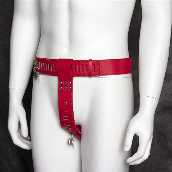 Bondage Boutique Leather Chastity With Wrist Cuffs And Lock