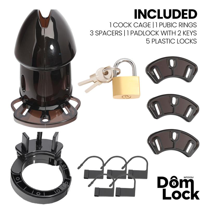 Domlock Cell Chastity Cage with Spacers - Loveangels