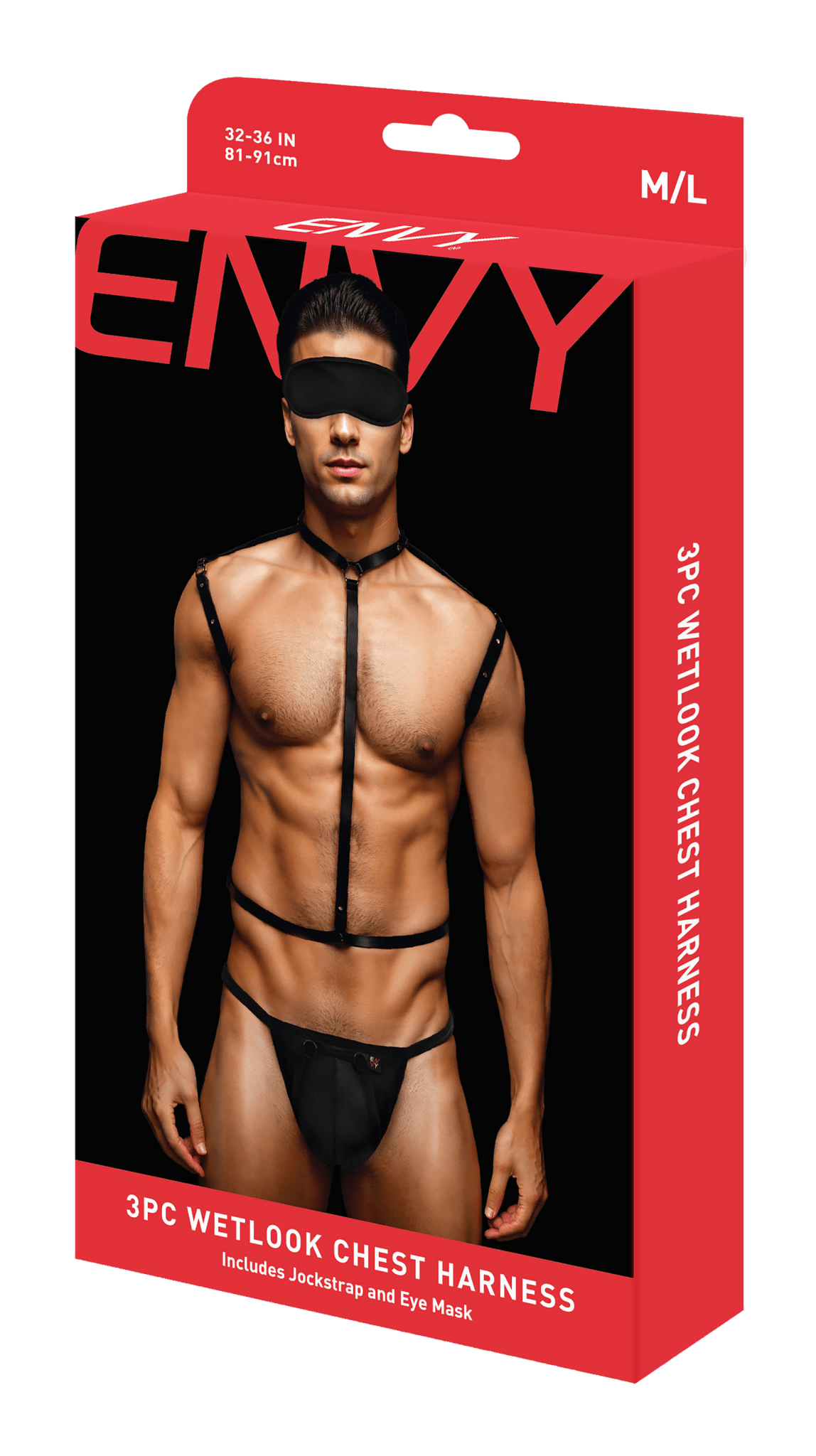 Envy 3pc Wetlook Harness Set M/L - Loveangels