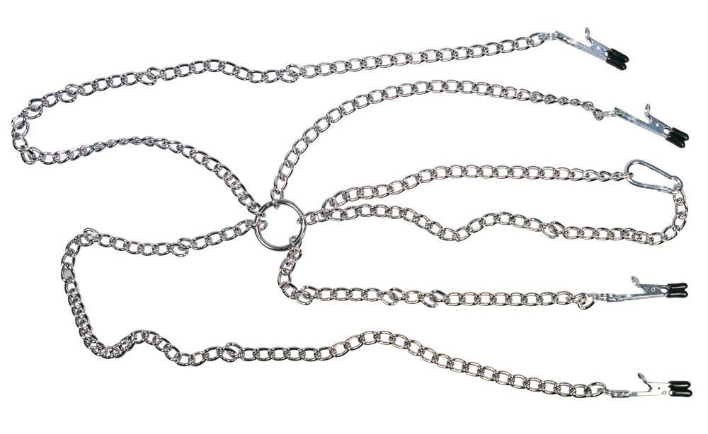 Fetish Collection Nipple and Clit Clamps Harness - Loveangels