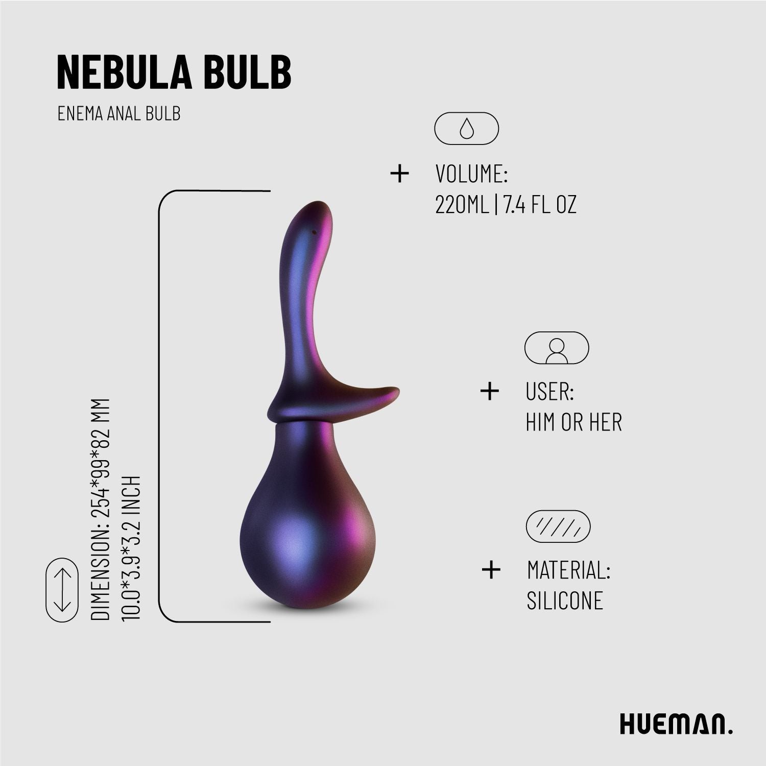 Hueman Nebula Bulb Anal Douche 220ml - Loveangels