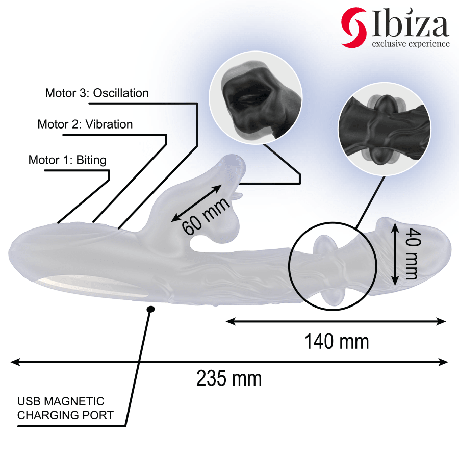Ibiza Oscillating And Biting Rabbit Vibrator - Loveangels