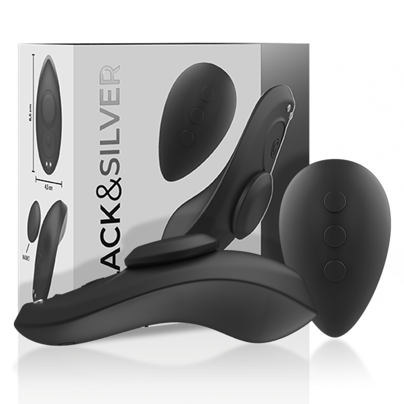 Black & Silver Preston Panty Vibrator With Remote