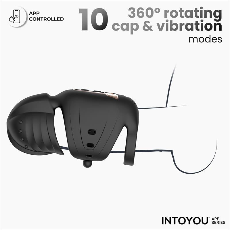 Into You App Series Zonte Rotating Cap Vibrating Masturbator with App - Loveangels