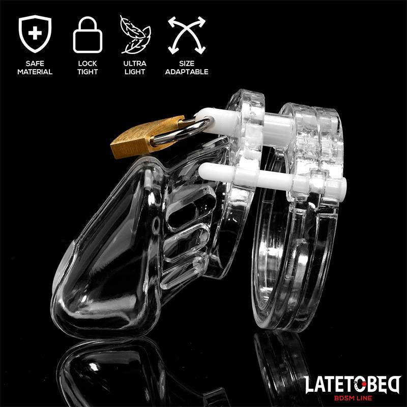 Latetobed BDSM Line Chastity Penis Cage Short Clear - Loveangels