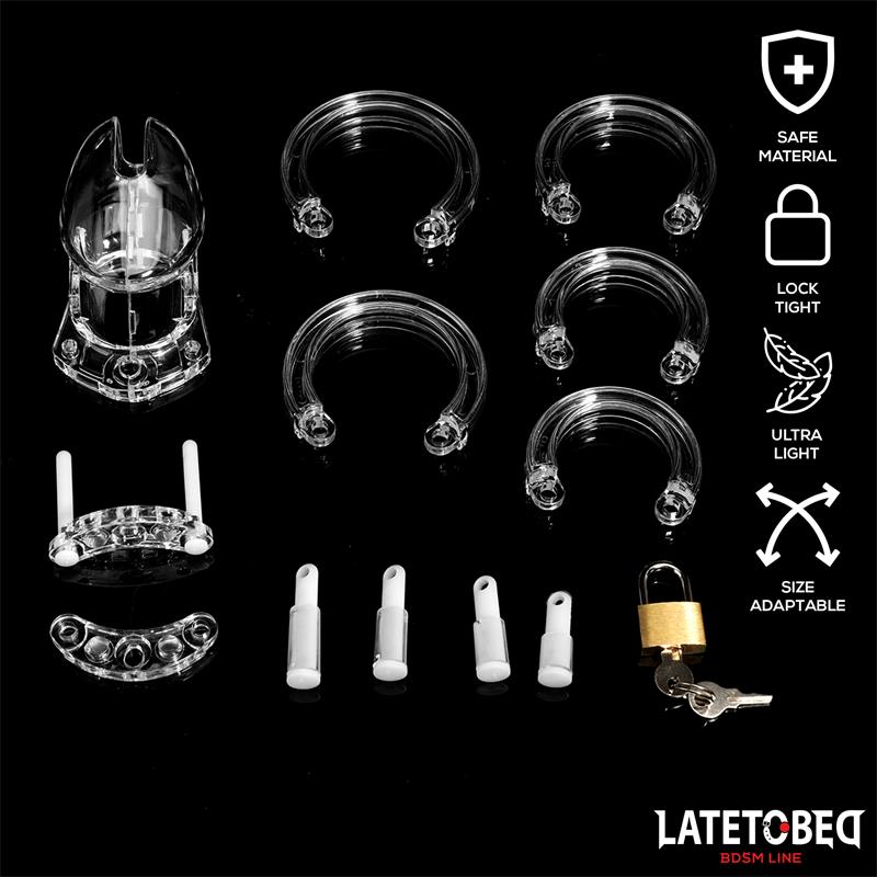 Latetobed BDSM Line Chastity Penis Cage Short Clear - Loveangels